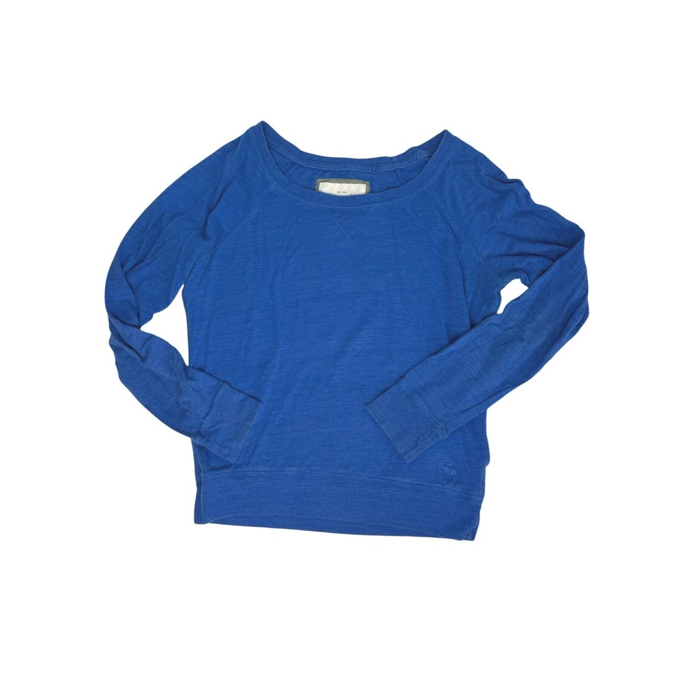 Vintage Abercrombie & Fitch Womens Royal Blue Long Sleeve‎ Crew Neck Top Size Sm